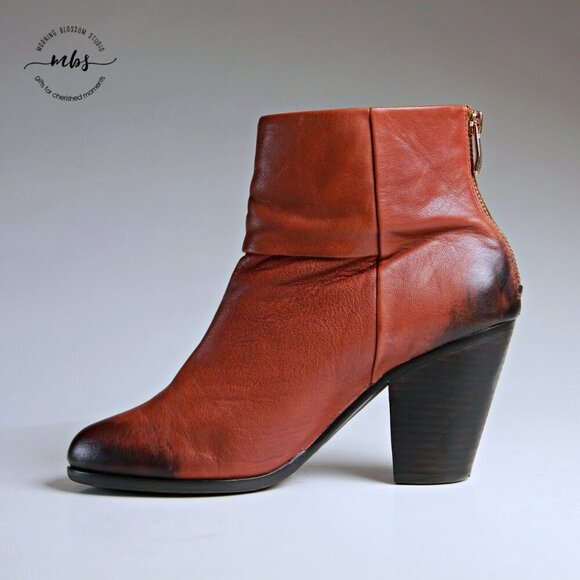 Vince Camuto Hadley Leather Heel Ankle Boots Brown Women 8 - Picture 7 of 13